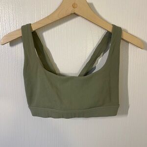 Athleta Sage Green Ribbed Sports Bra